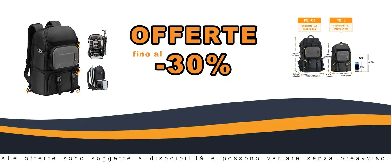 Fianchetta da fotografi con tasche large capacity