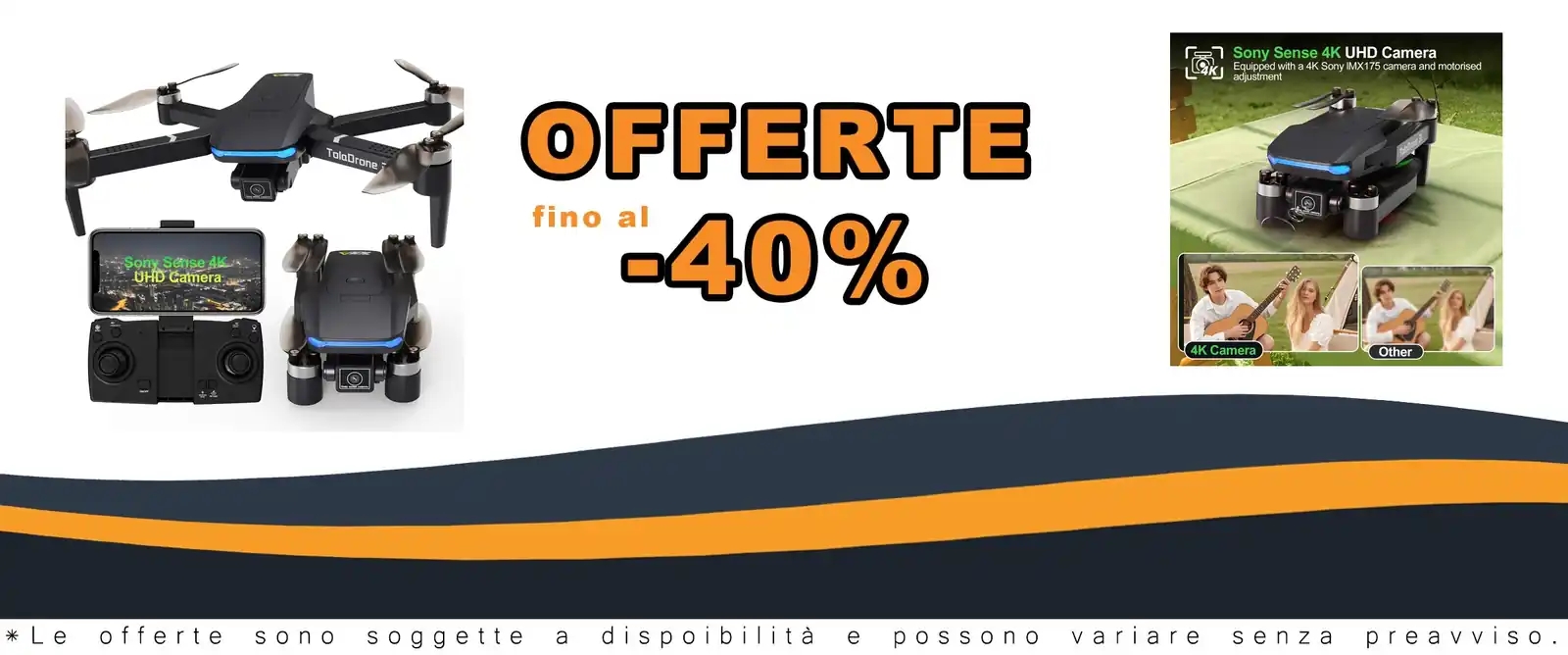 Drone 4K GPS con trasmissione in tempo reale