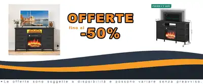 Armadio TV con Effetto Fuoco Electrottico YITAHOME 120 cm LED Light 6 Comparti