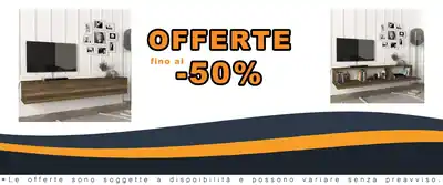 Unità Murale TV 3 Porte Folding 180x31x29.5 Cm - Effect Walnut