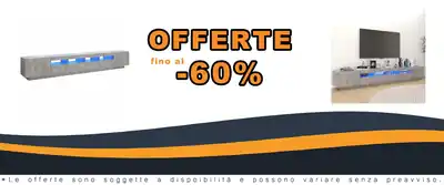 VitaXL TV Stante Led Luci Grigio Concrete